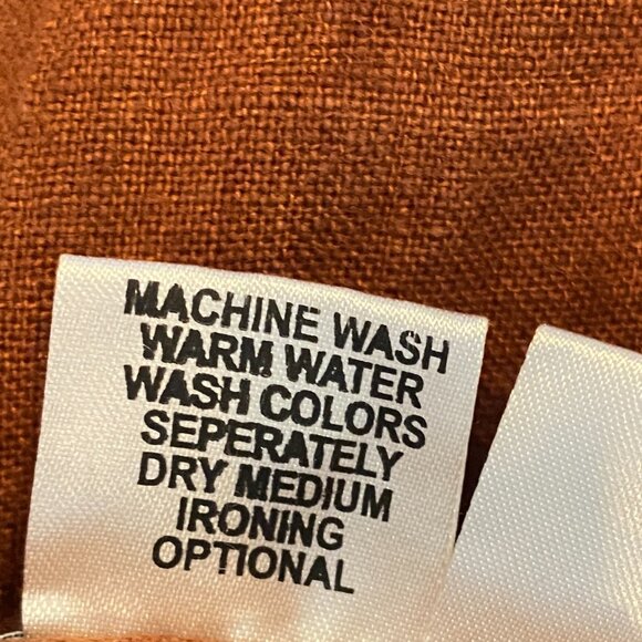 FLAX 100% Linen Midi Skirt Sz 3G/Generous Earthy Rust/Brown #330J - Picture 6 of 6